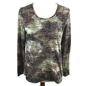 Coldwater Creek Scoop Neck Long Sleeve Top Small